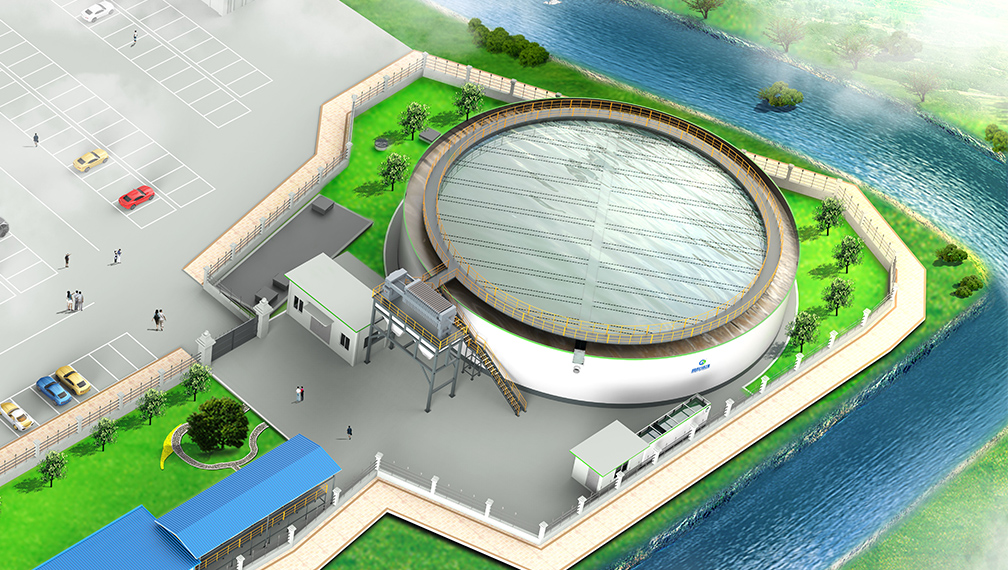 沉水園一體化污水處理項目鳥瞰圖